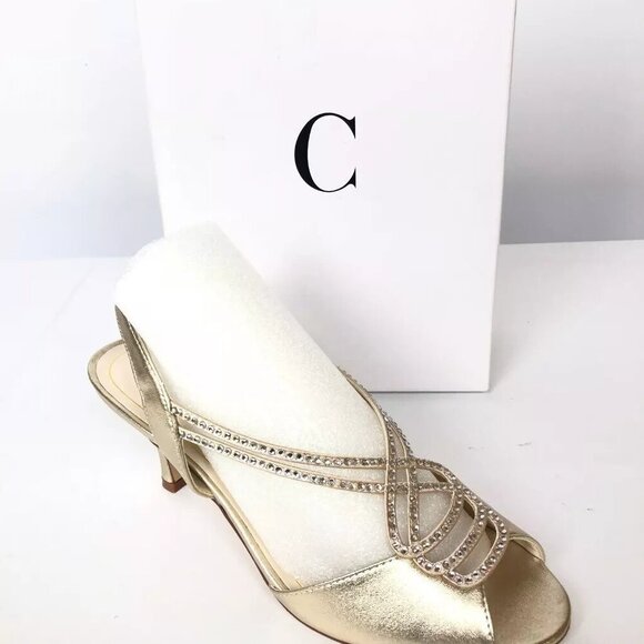 Caparros Women's Philomena Evening Wedding Sandals Gold Metallic Size 7.5M - Picture 4 of 8